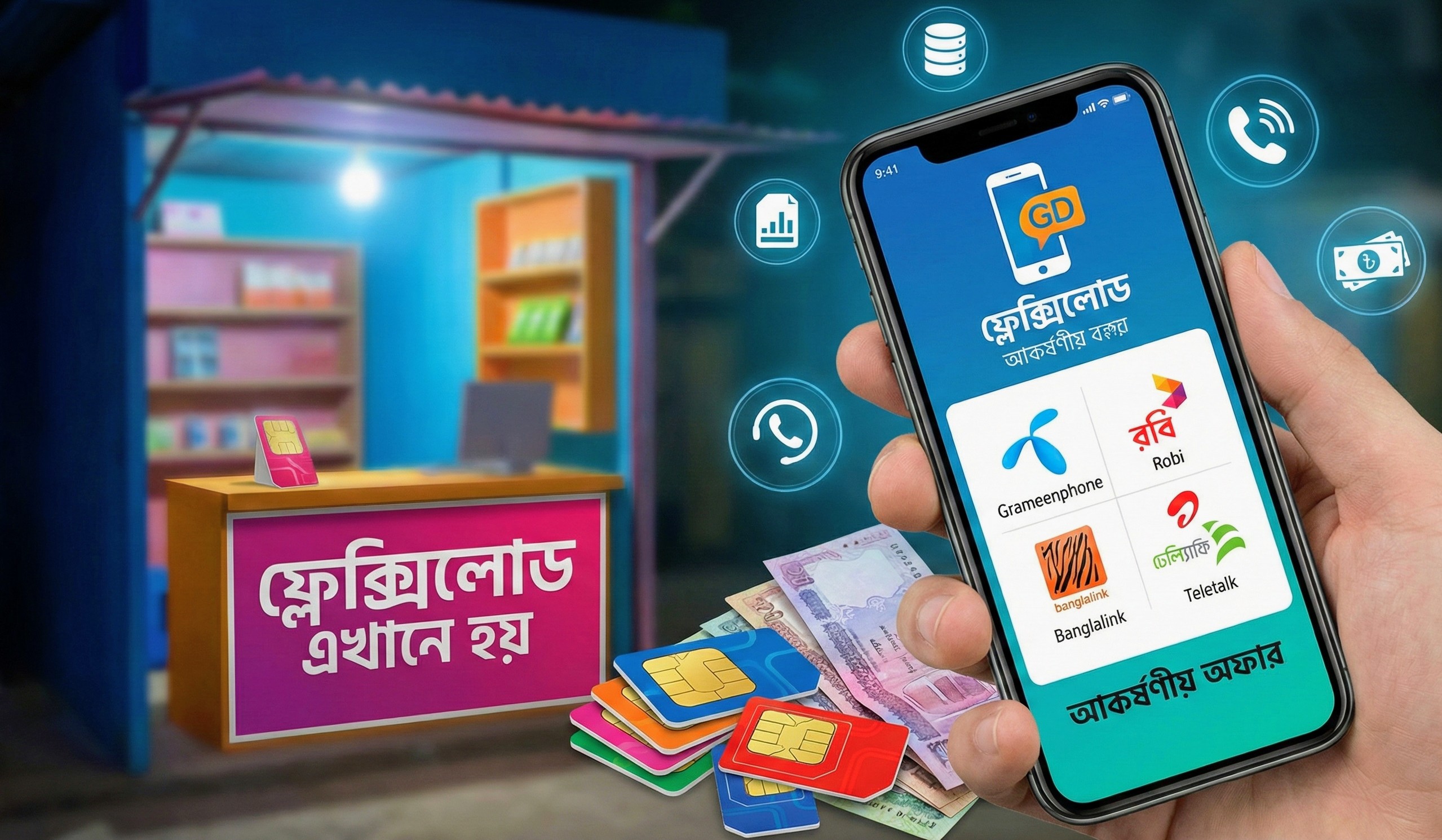 ফ্লেক্সিলোড: বিভিন্ন অপারেটরের আকর্ষণীয় অফার সাজিয়ে শুরু করুন আপনার নিজস্ব ব্যবসা! 📱💸